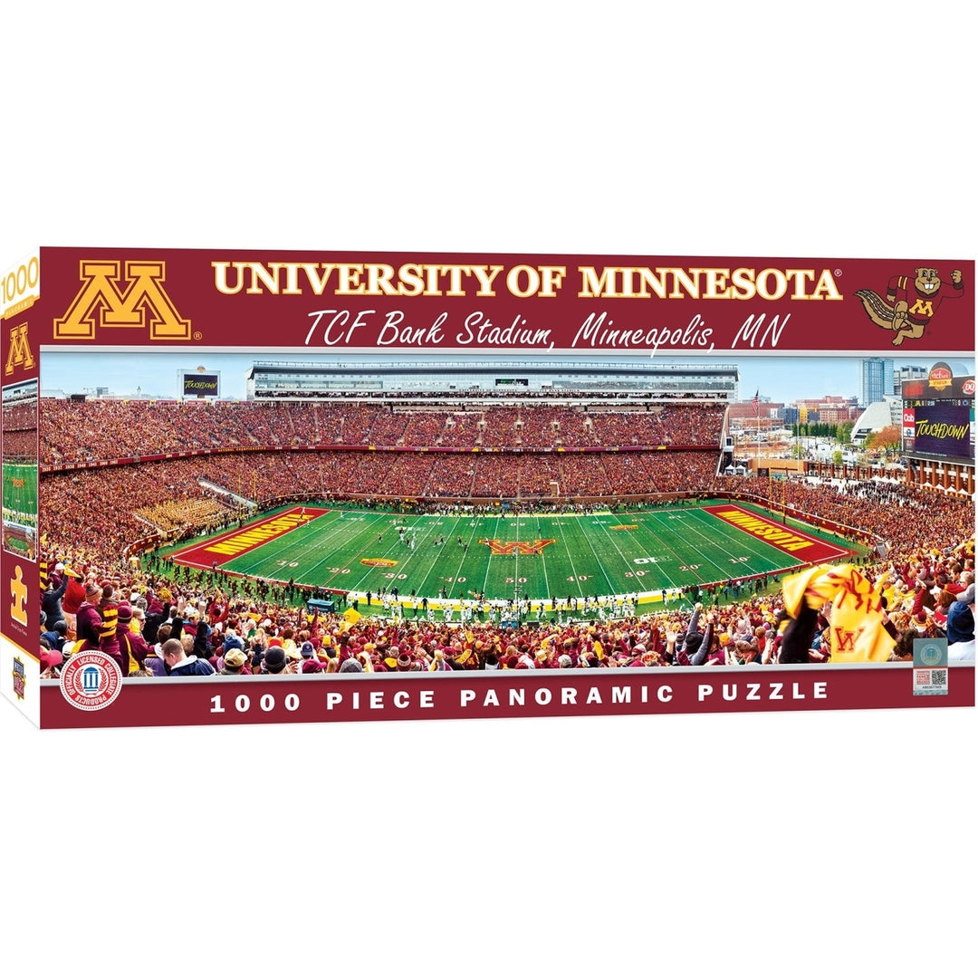 Minnesota Golden Gophers 1000 Piece Panoramic Jigsaw Puzzle 13x39 Recycled Chipboard Image 1