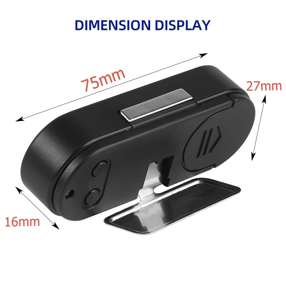 Mini Electronic Car Clock Digital Display LCD Backlight Thermometer Black 3.09in Image 4