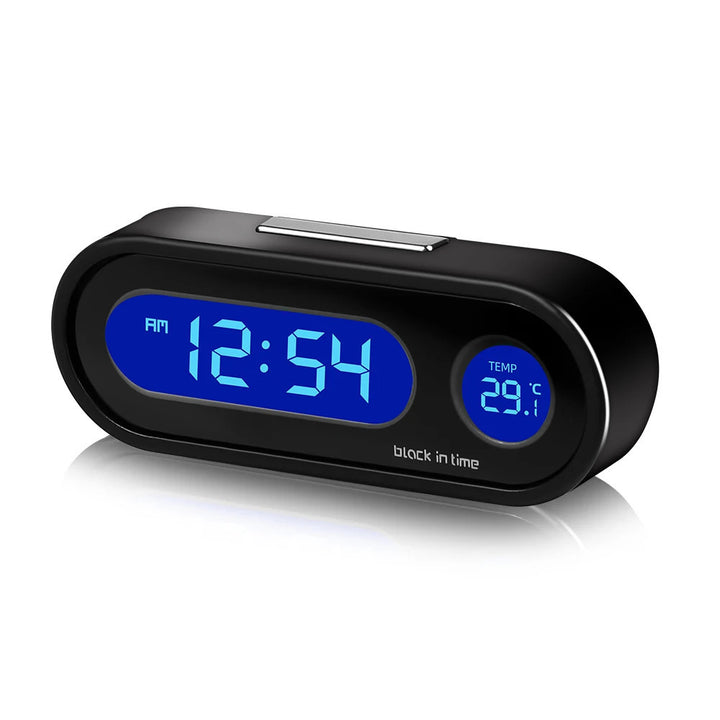 Mini Electronic Car Clock Digital Display LCD Backlight Thermometer Black 3.09in Image 7