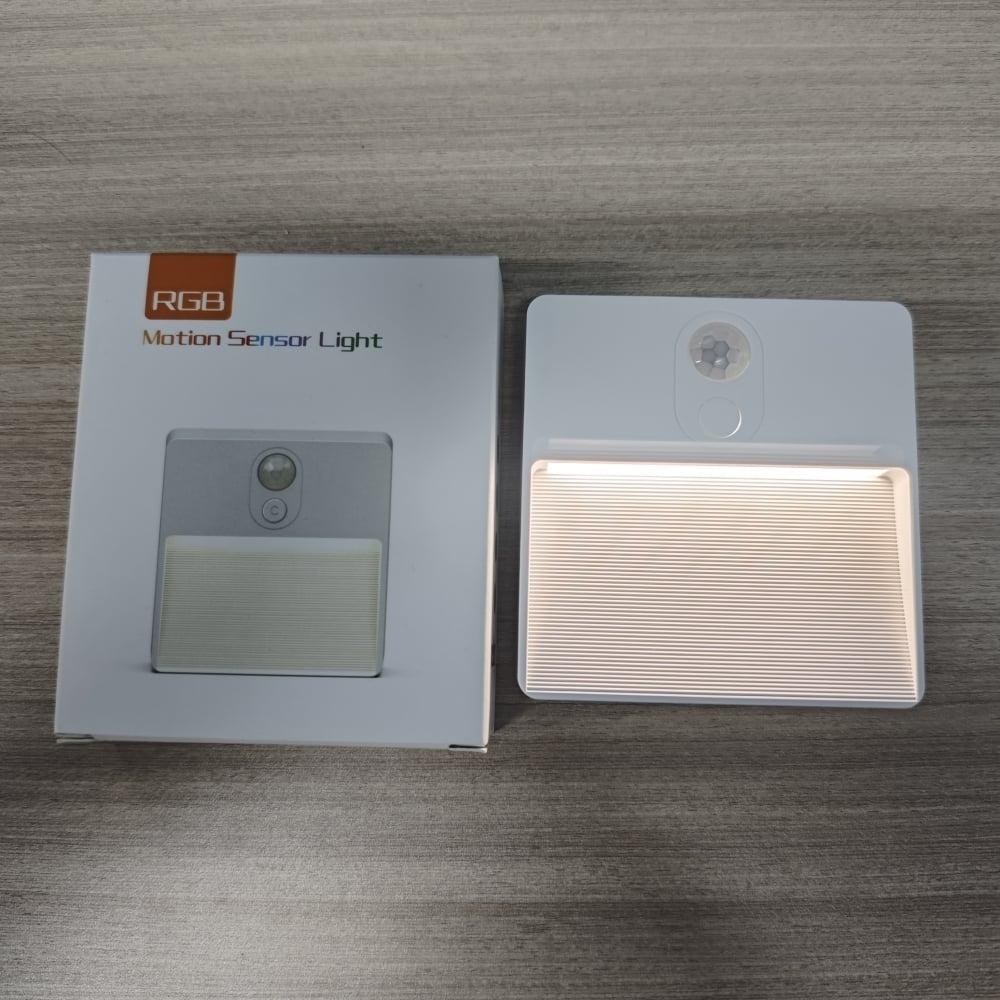 Motion Sensor LED Night Light USB Rechargeable Dimmable Multicolor 78mm x 78mm Image 1