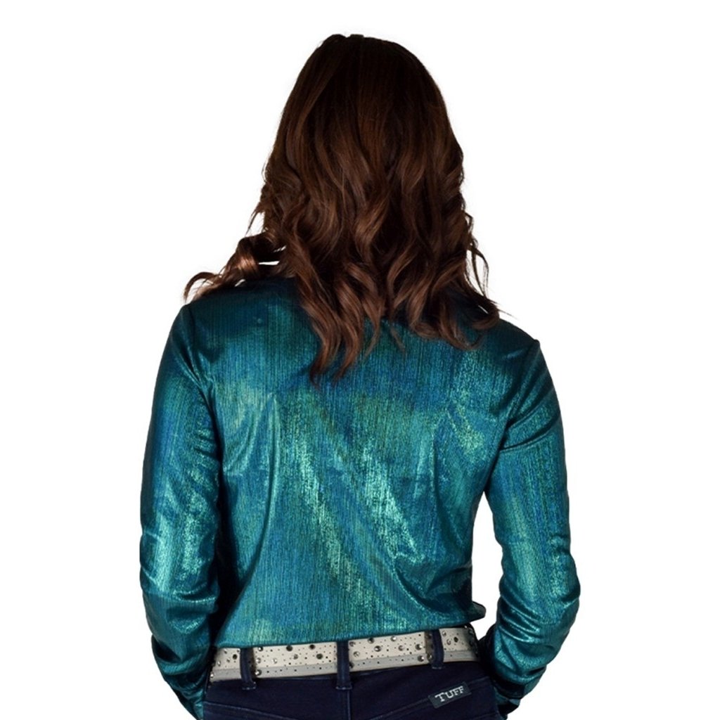 Cowgirl Tuff Western Shirt Womens L/S Tie Dye Sparkle Blue 100884 Image 2