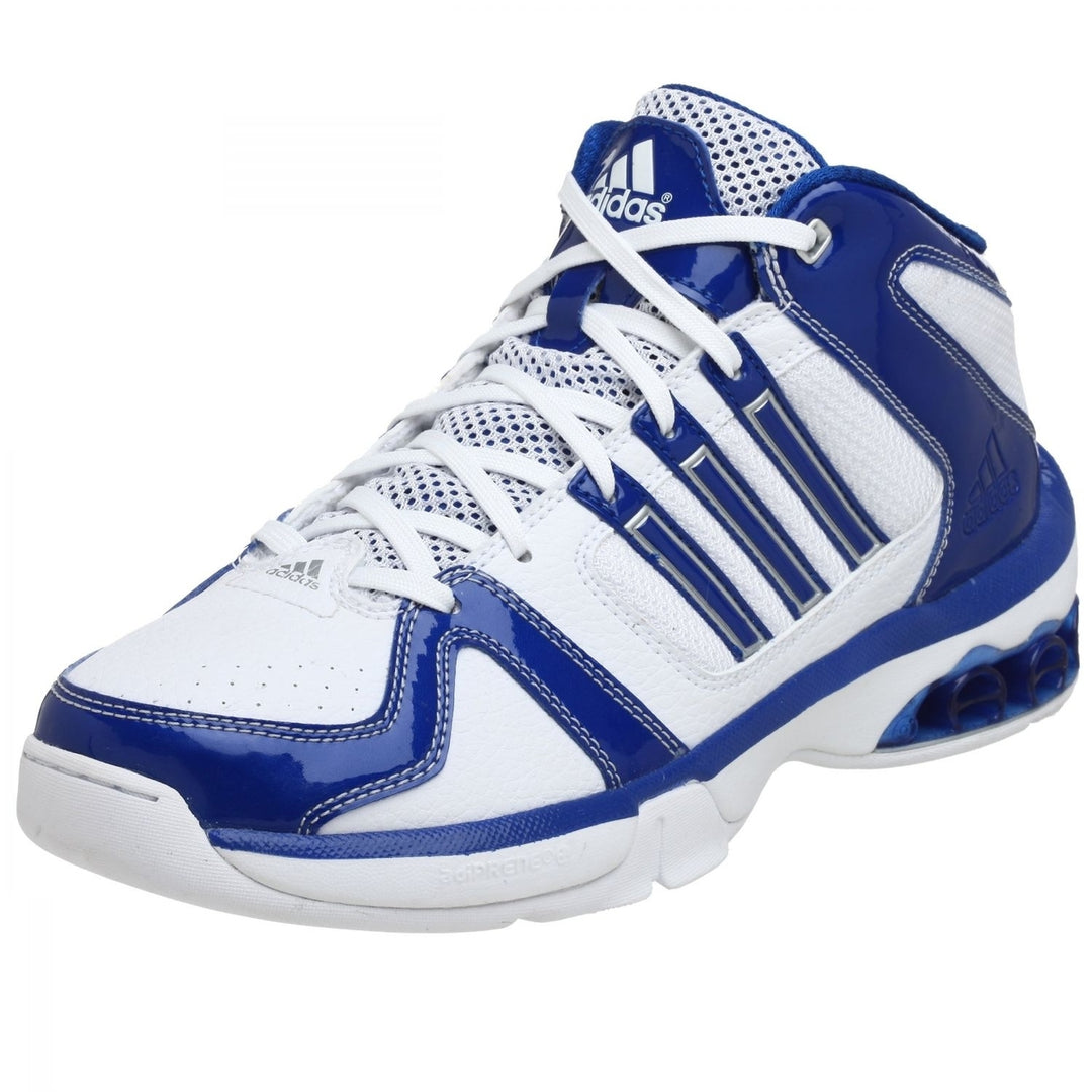 adidas Mens Fathom Basketball Shoe WHITE/METALLIC SILVER Image 2