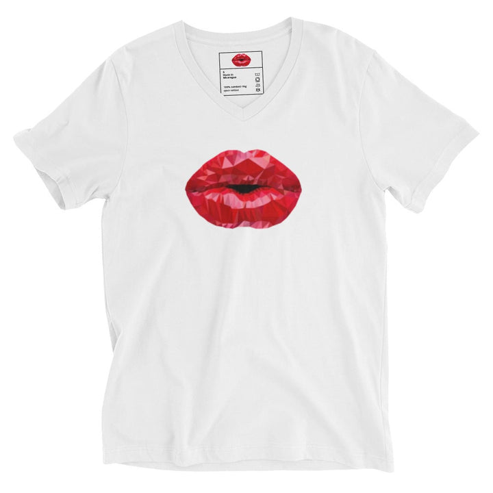 Sarcasmic Unisex V-Neck T-Shirt with Kiss Lips Sizes S-2XL 100% Cotton Soft Tee Image 2