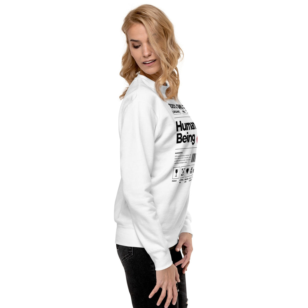 Sarcasmic Human Unisex Sweatshirt White Premium Fabric Soft Fleece Casual Wear Image 8