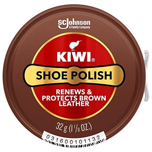 KIWI Shoe Polish Brown 1.125 oz Metal Tin Classic Leather Care Waterproof Image 1