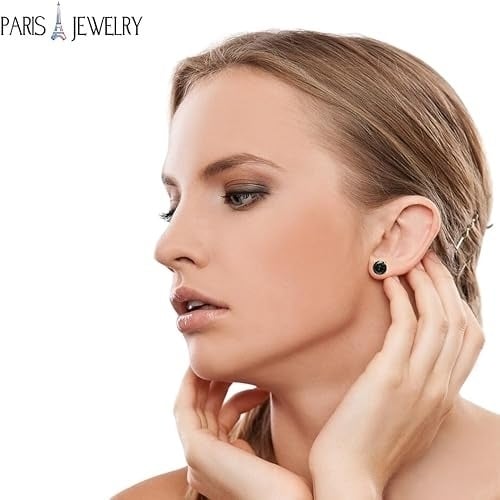 14k Yellow Gold Plated Mystic Round Stud Earrings 6mm for Women Fashion Jewelry Image 2