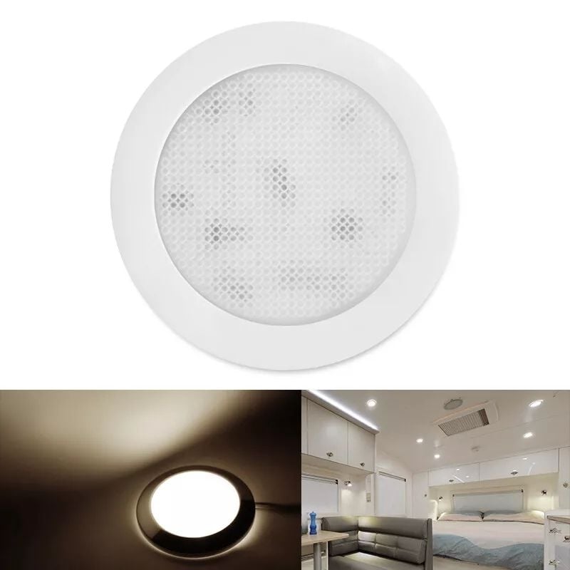 12V 3 Inch Soft White LED Dome Light for RV Kitchen Cabinet Lamp 3500K Image 2