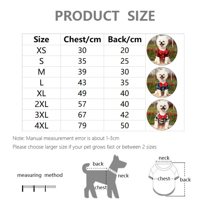 Pet Clothes Dogs Plaid Shirt Vest Small Medium Pet Costume Wedding Dress Image 6