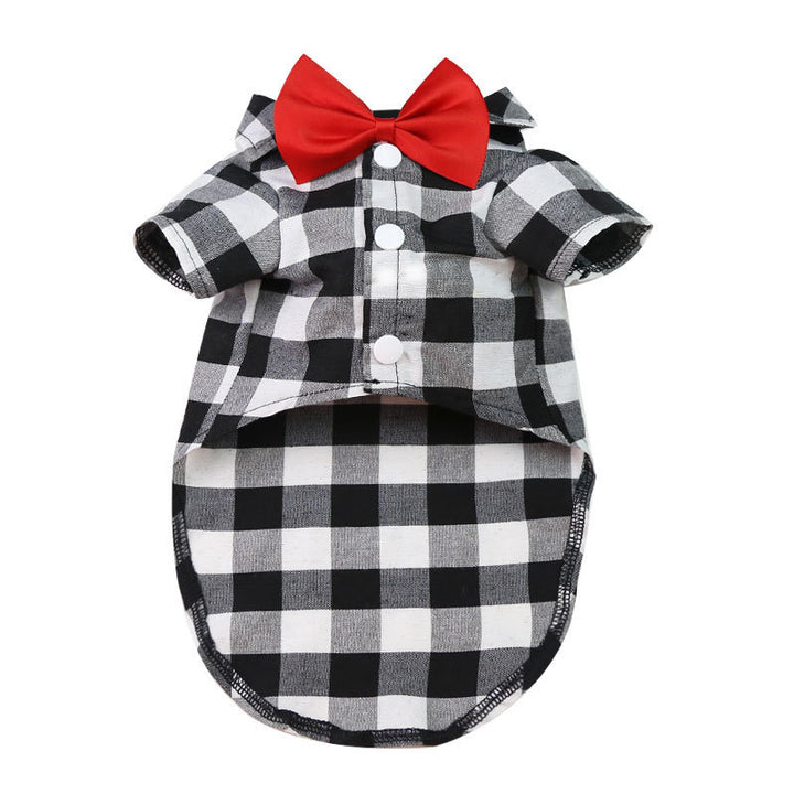 Pet Clothes Dogs Plaid Shirt Vest Small Medium Pet Costume Wedding Dress Image 9