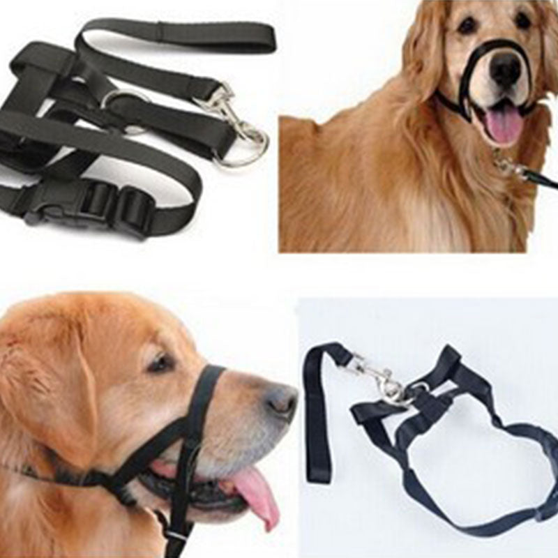 Adjustable Nylon Dog Muzzle Anti-Bark Bite Training Head Collar Size S-2XL Image 3