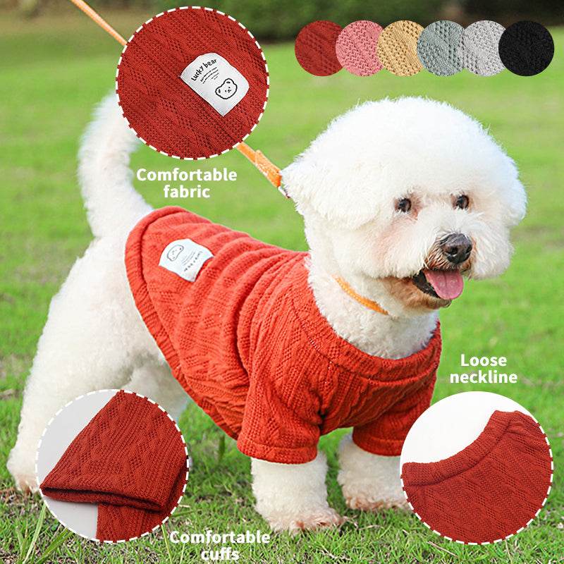 Knitted Dog Sweater for Small Dogs Wool Pet Clothes Warm Winter Apparel Chihuahua Image 1