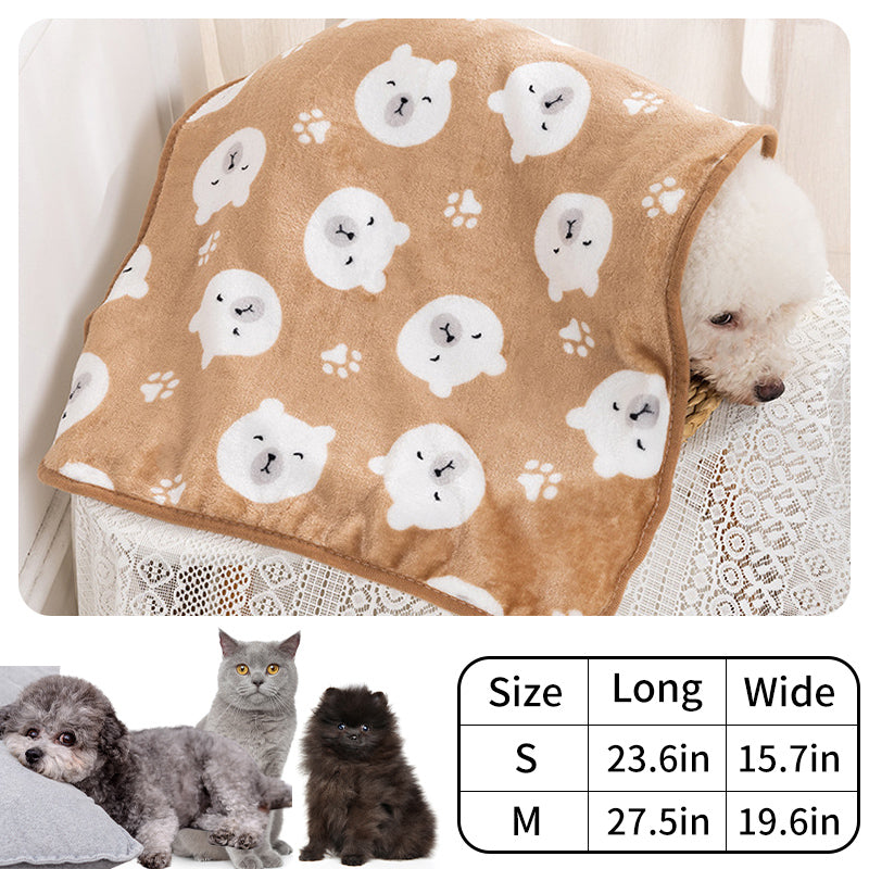 Plush Dog Cat Blanket Mat Coral Fleece Breathable Soft Warm Pet Sleeping Supplies Image 1