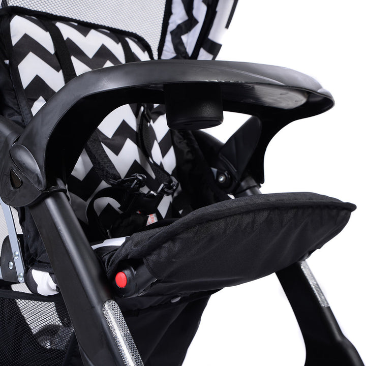 Foldable Twin Baby Double Stroller Kids Jogger Travel Infant Pushchair Black Image 8