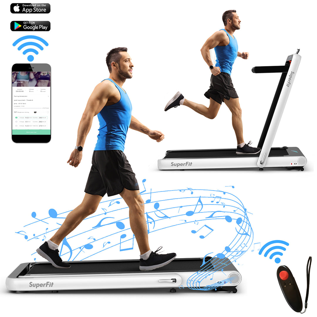 SuperFit 4.75HP 2 In 1 Folding Treadmill W/Remote APP Image 9