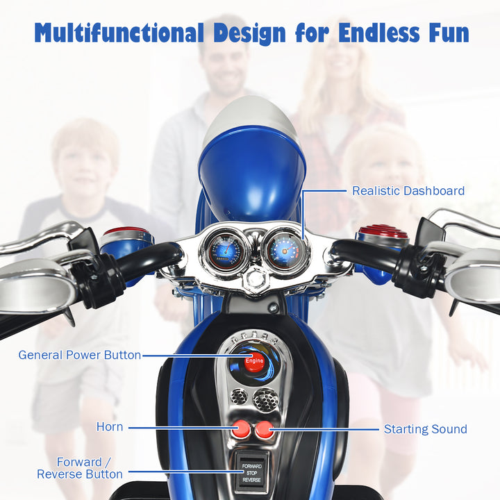 Costway 3 Wheel Kids Ride On Motorcycle 6V Battery Powered Electric Toy Image 4