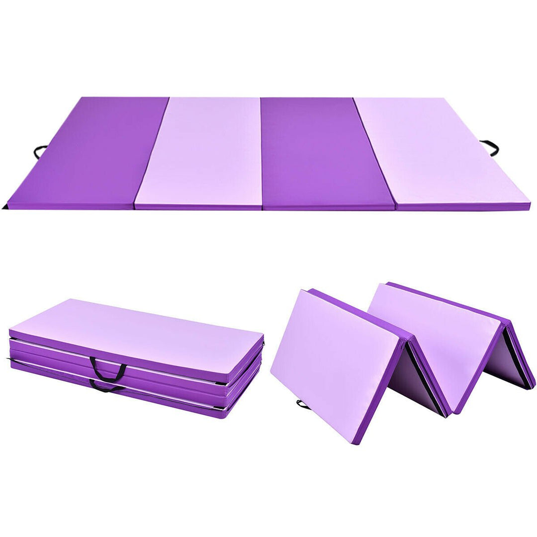 4x8x2 Gymnastics Yoga Mat Thick Folding Panel Gym Purple/Pink Image 3