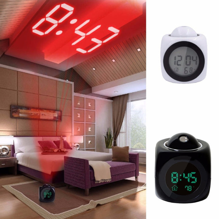 Multi-function LED Projection Alarm Clock Voice Talking Clock Image 9