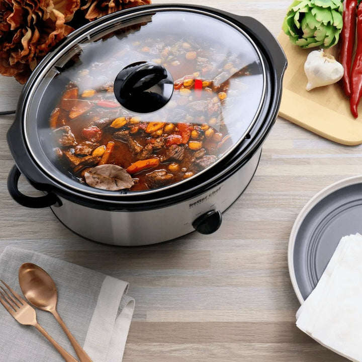 Better Chef 6 Quart Stainless Steel Slow Cooker Removable Stoneware Crock IM-469S Image 4