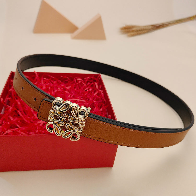 Fashion Women Geometric Metal Buckle Leather Belt Image 6