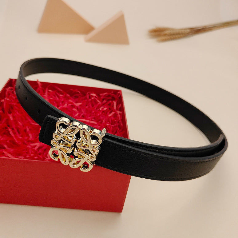 Fashion Women Geometric Metal Buckle Leather Belt Image 2