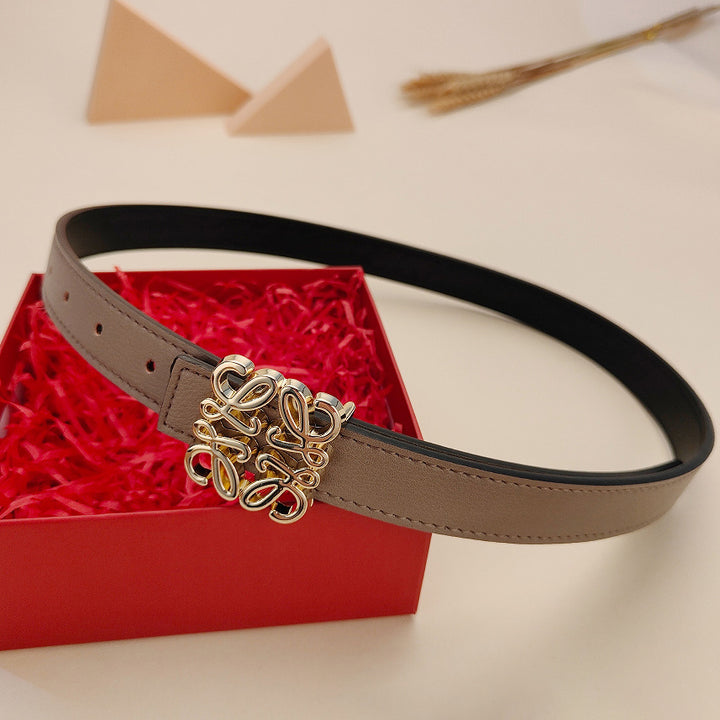 Fashion Women Geometric Metal Buckle Leather Belt Image 7