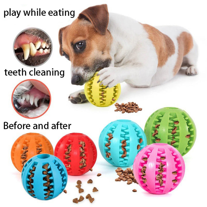 VZZ Natural Rubber Dog Chew Toy Interactive Treat Ball 5cm Extra-Tough Toy Image 3