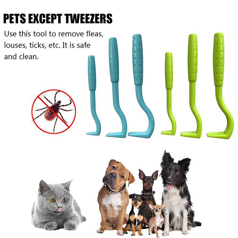 Flea Tick Remover Tool 3pcs Painless Pet Accessory for Dogs Cats and Horses Image 1