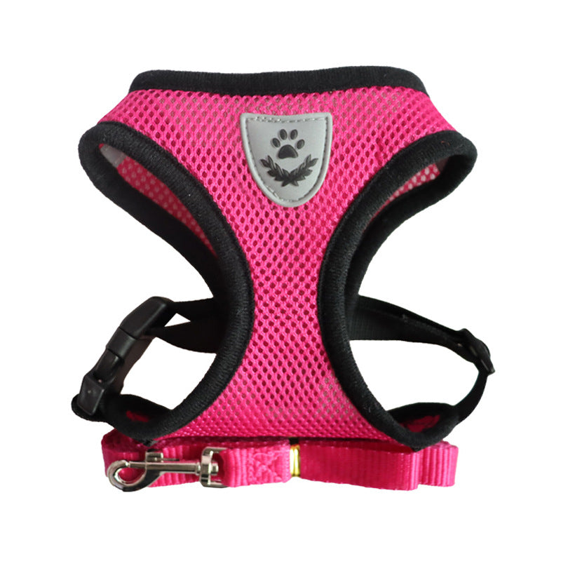 Adjustable Dog Cat Harness Vest Leash Reflective Soft Mesh for Small Medium Pets Image 7