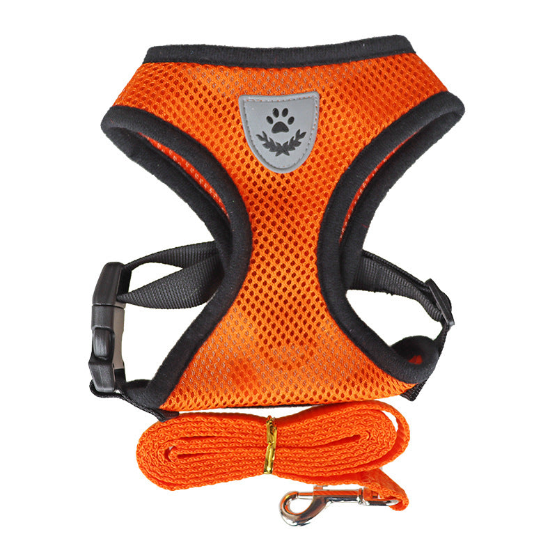 Adjustable Dog Cat Harness Vest Leash Reflective Soft Mesh for Small Medium Pets Image 11