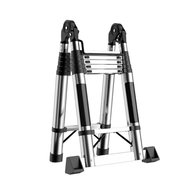 Telescoping Extension Ladder Stainless Steel Folding Ladder with Locking Mechanism Multi-Purpose Collapsible Ladder 330 Image 3