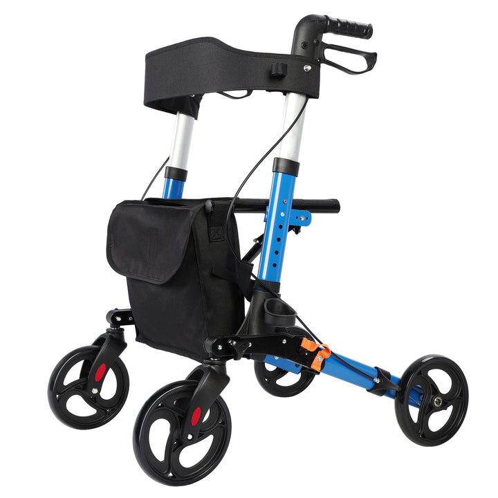 Rollator Walker for Seniors with Storage Bag Upgraded Thumb Press Button for Height Adjustment Folding Lightweight Image 1