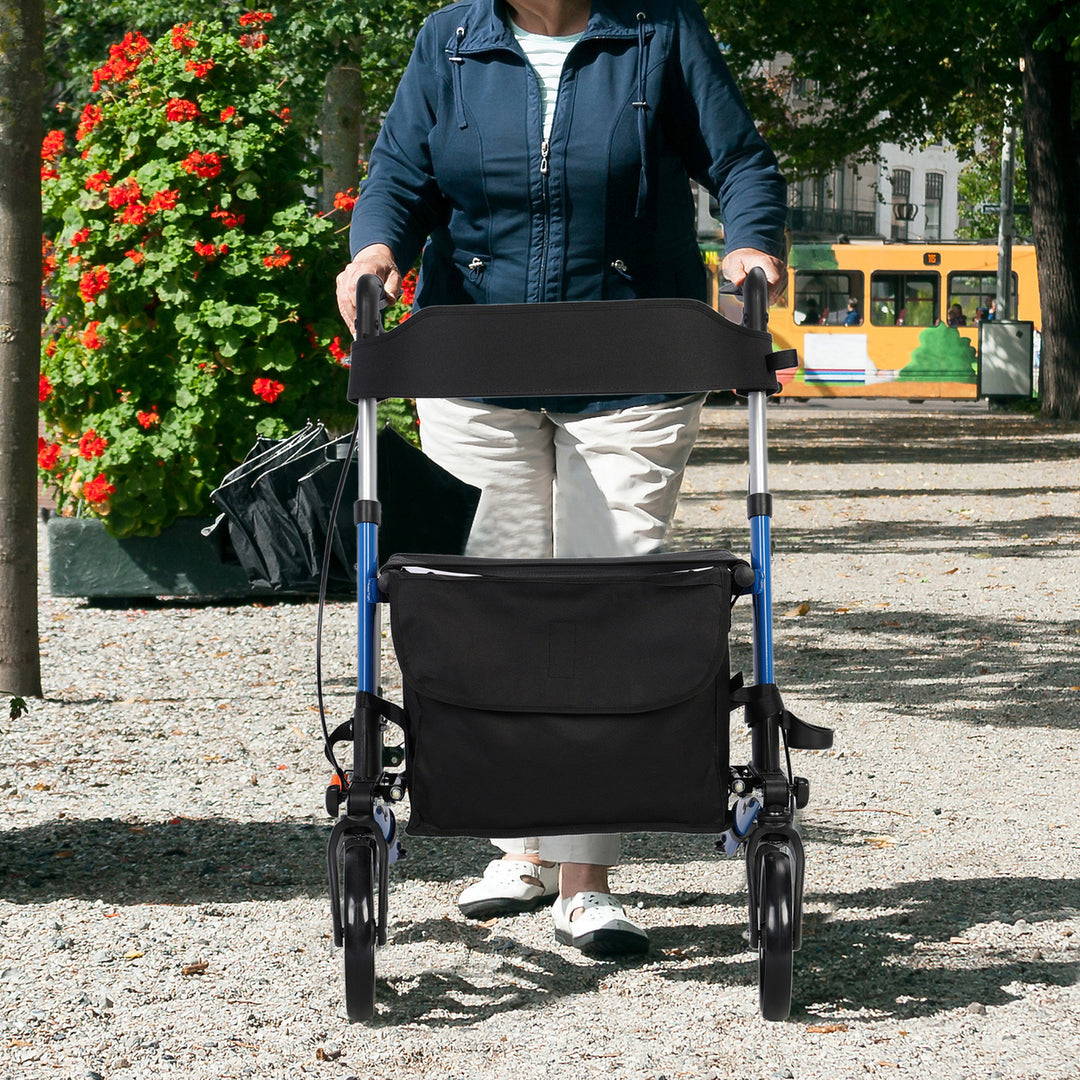 Rollator Walker for Seniors with Storage Bag Upgraded Thumb Press Button for Height Adjustment Folding Lightweight Image 2