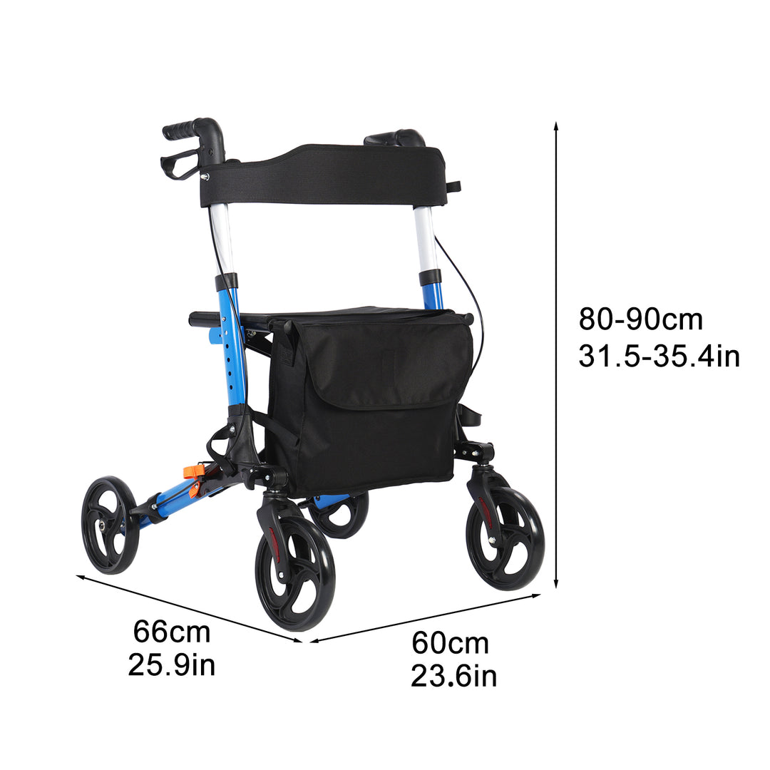 Rollator Walker for Seniors with Storage Bag Upgraded Thumb Press Button for Height Adjustment Folding Lightweight Image 6