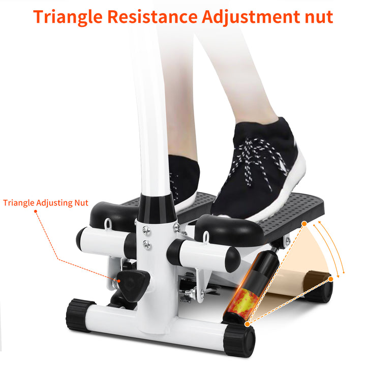 Fitness Smart Twist Stair Stepper Machine with Handlebar Stepper Machine Home Workout Equipment Height Adjustment Thigh Image 7