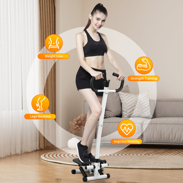 Fitness Smart Twist Stair Stepper Machine with Handlebar Stepper Machine Home Workout Equipment Height Adjustment Thigh Image 10