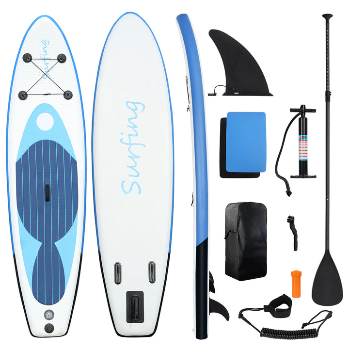 Inflatable Stand Up Adult Paddle Board Single Layer PVC Paddle Board with Carry Bag Hand Pump Retractable Propeller Image 1