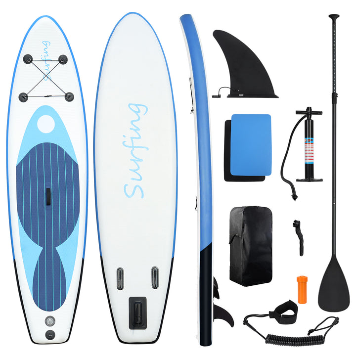 Inflatable Stand Up Adult Paddle Board Single Layer PVC Paddle Board with Carry Bag Hand Pump Retractable Propeller Image 1