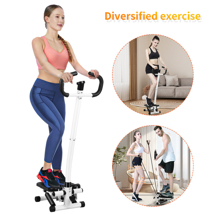 Fitness Smart Twist Stair Stepper Machine with Handlebar Stepper Machine Home Workout Equipment Height Adjustment Thigh Image 11