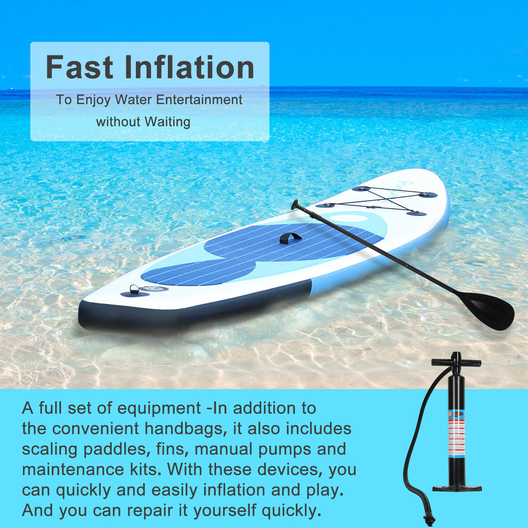 Inflatable Stand Up Adult Paddle Board Single Layer PVC Paddle Board with Carry Bag Hand Pump Retractable Propeller Image 9