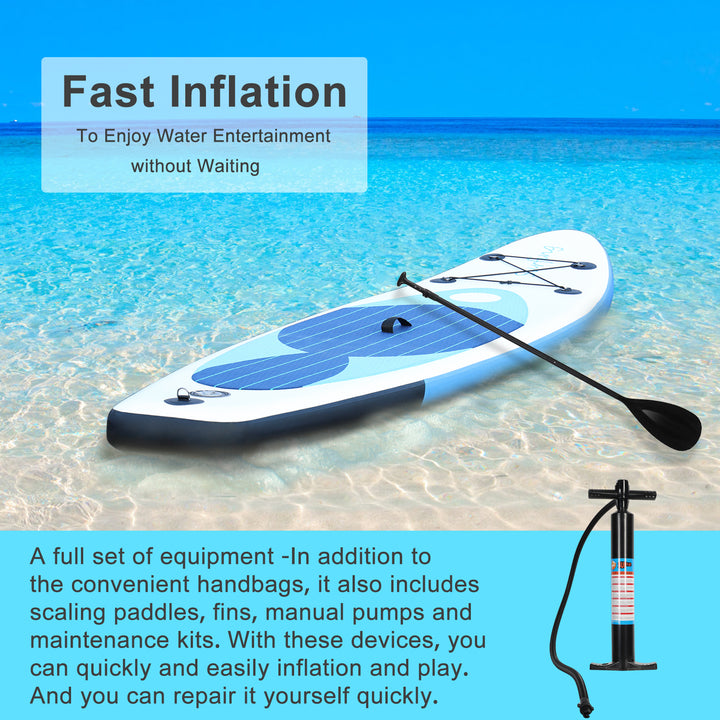 Inflatable Stand Up Adult Paddle Board Single Layer PVC Paddle Board with Carry Bag Hand Pump Retractable Propeller Image 9