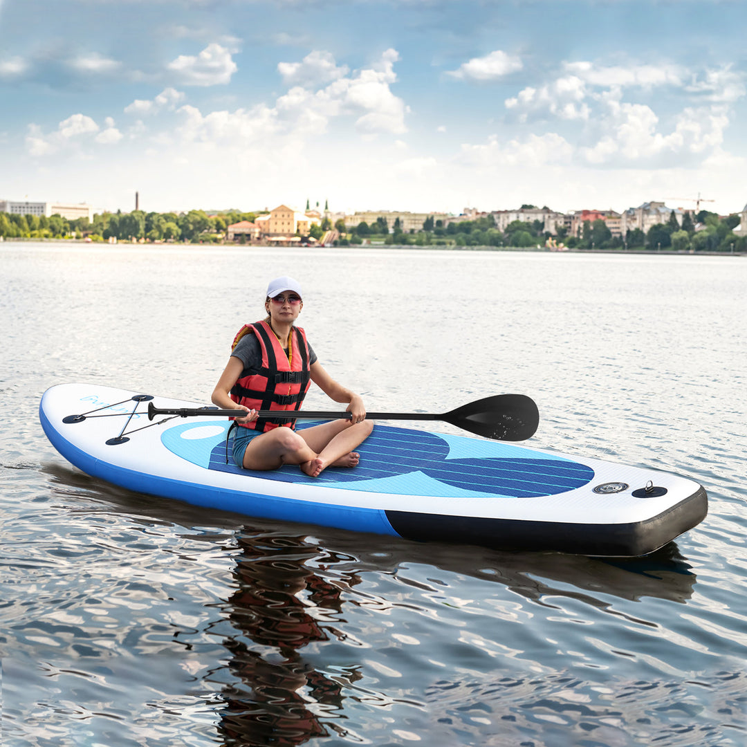 Inflatable Stand Up Adult Paddle Board Single Layer PVC Paddle Board with Carry Bag Hand Pump Retractable Propeller Image 11