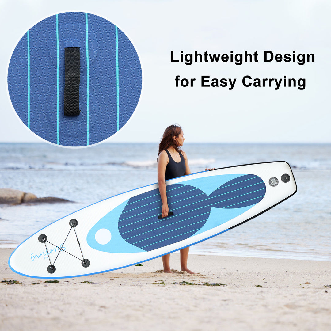 Inflatable Stand Up Adult Paddle Board Single Layer PVC Paddle Board with Carry Bag Hand Pump Retractable Propeller Image 12