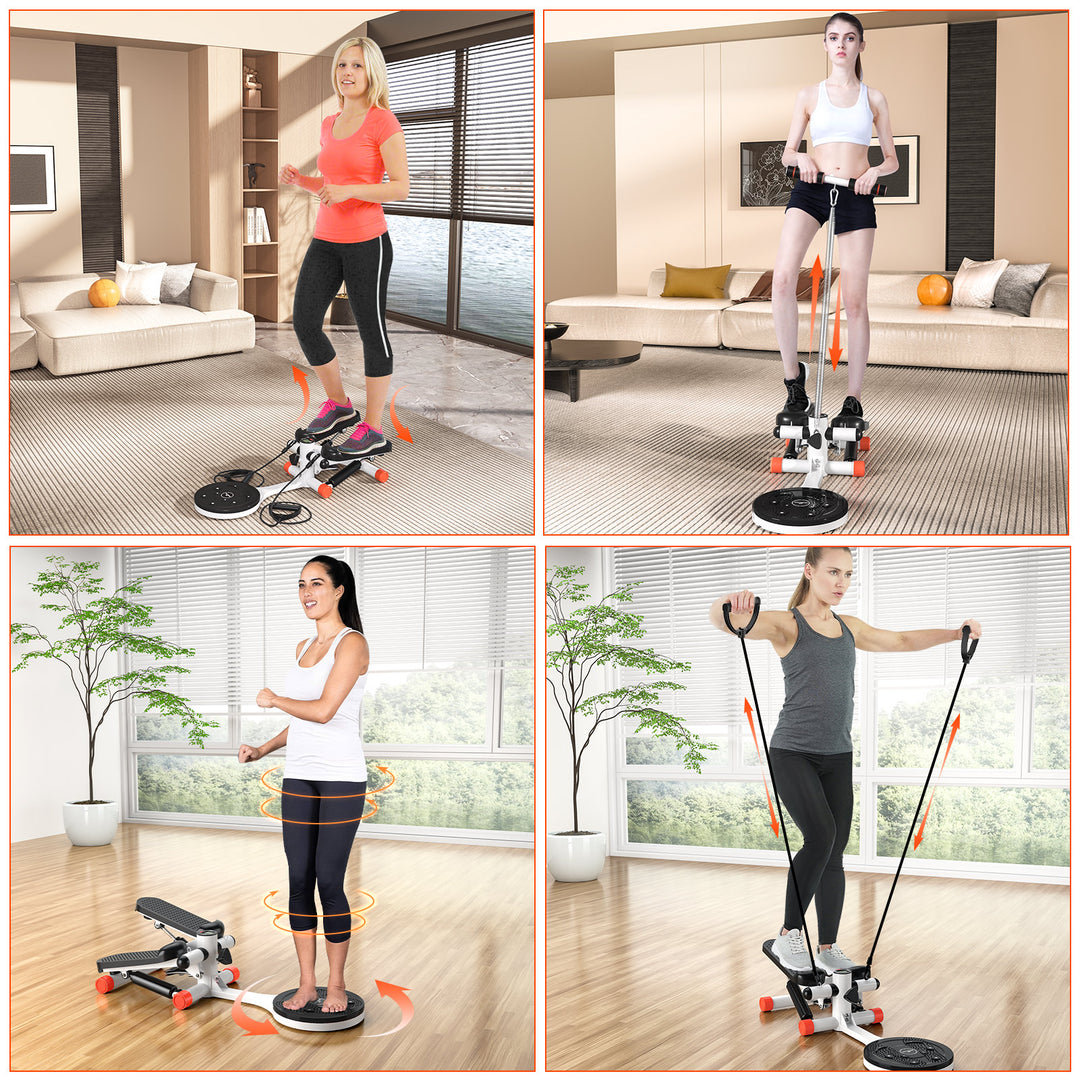 Home Multi-Function Mini Stepper Exercise Stepper Machine with Adjustable Twist Table LCD Monitor Double Person Stair Image 10