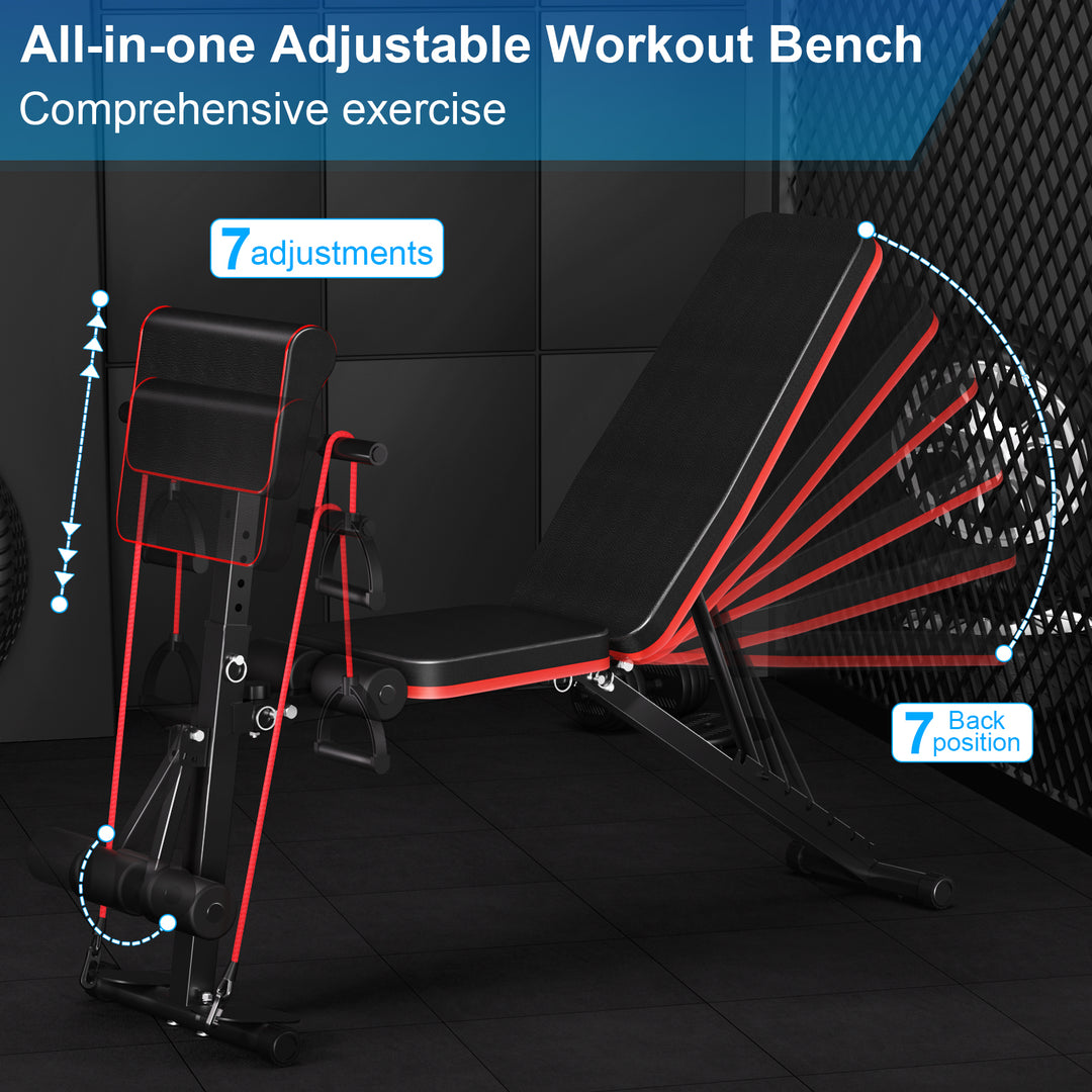 Multi Gears Adjustment Weight Bench Workout Bench for Home Gym Foldable Incline Decline Flat Exercise Bench for Full Image 9