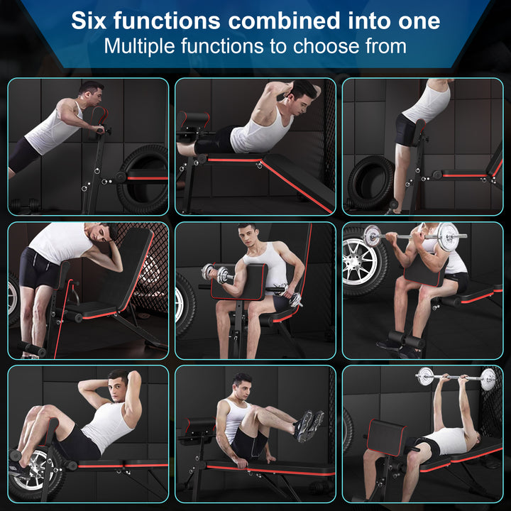 Multi Gears Adjustment Weight Bench Workout Bench for Home Gym Foldable Incline Decline Flat Exercise Bench for Full Image 10