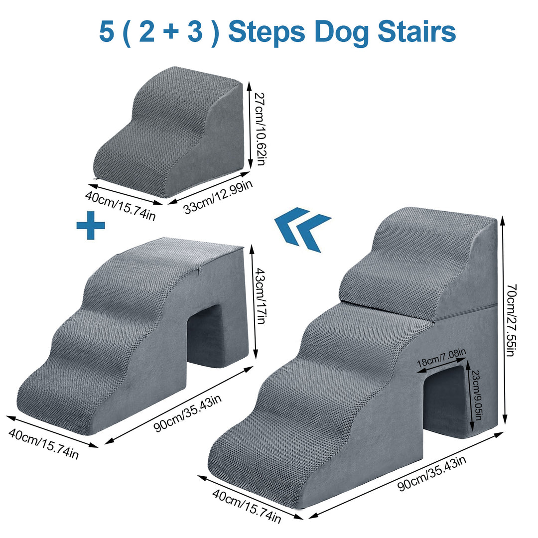 Dog Stairs Ramp for High Beds and Couch Pet Steps Curved Dog Steps for Small Dogs and Cats 5 Steps Non-Slip Balanced Pet Image 6