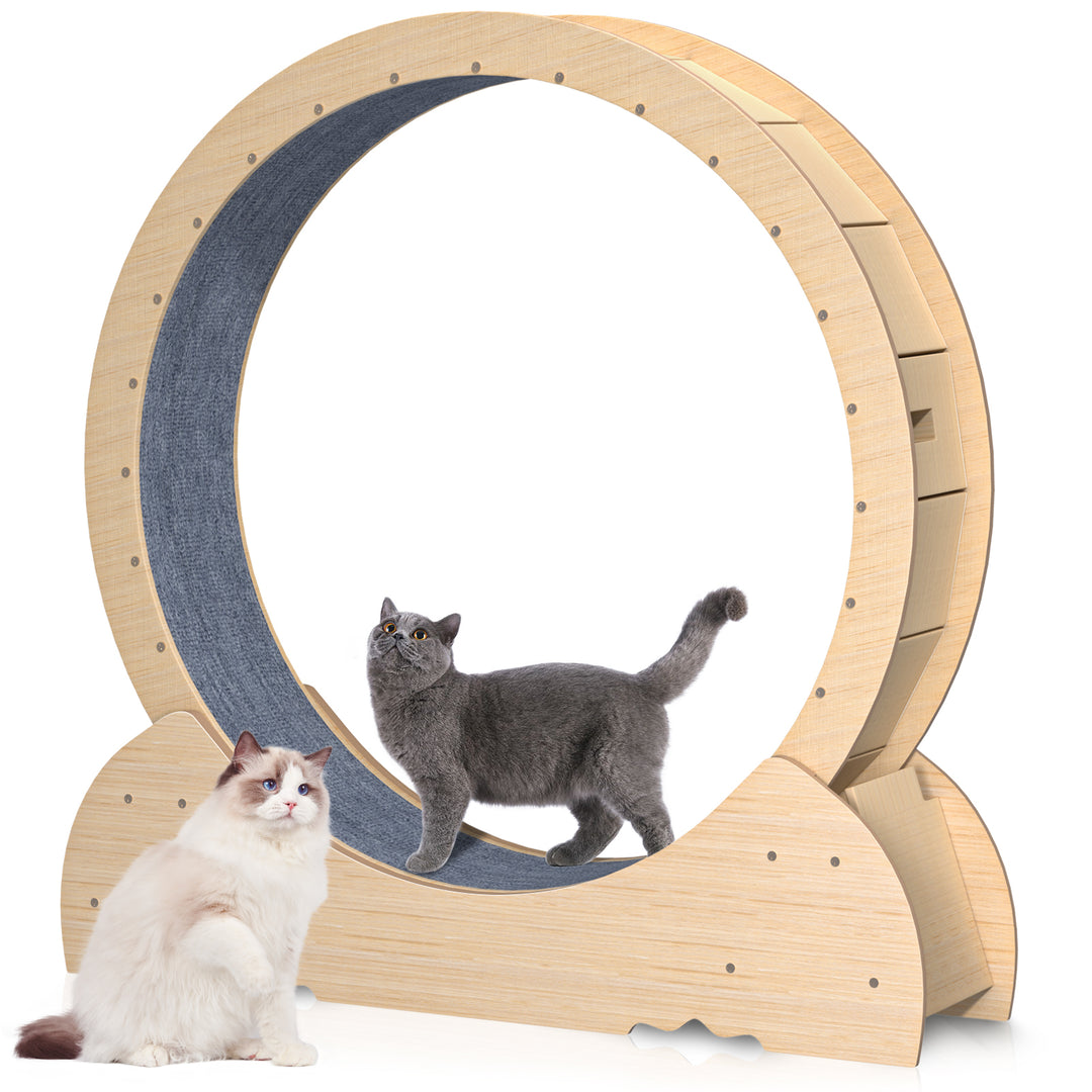 46 inch Large Cat Treadmill Cat Exerciser Indoor Cats Exercise Wheel with Carpeted Runway Cat Running Wheels Weight Loss Image 4