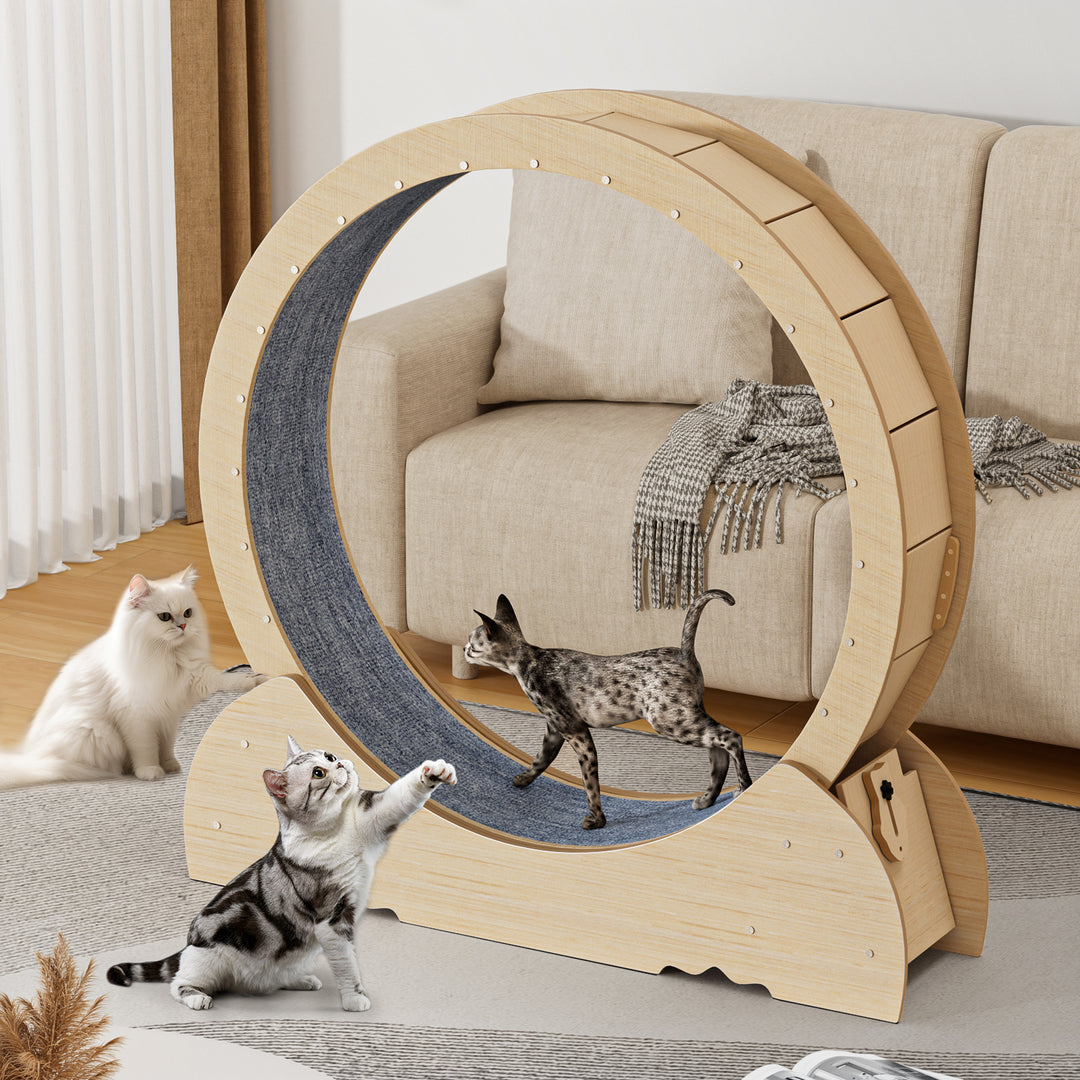 46 inch Large Cat Treadmill Cat Exerciser Indoor Cats Exercise Wheel with Carpeted Runway Cat Running Wheels Weight Loss Image 7