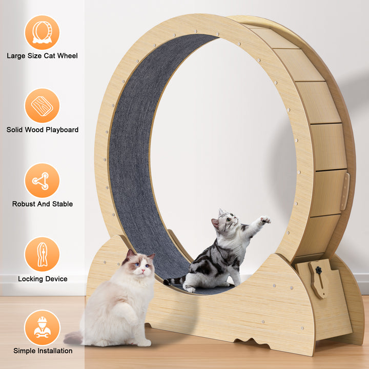 46 inch Large Cat Treadmill Cat Exerciser Indoor Cats Exercise Wheel with Carpeted Runway Cat Running Wheels Weight Loss Image 10