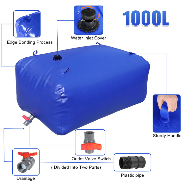 150x100x70cm Large Capacity Water Storage Tank Emergency Water Bladder Tank Foldable Portable Rainwater Bag for Drought Image 9